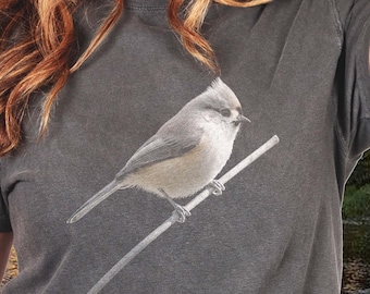 Chickadee Silhouette T-Shirt: Comfort Colors Bird Lover Tee