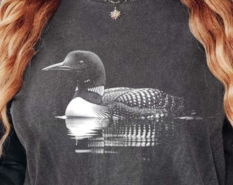 Comfort Colors Common Loon Long Sleeve Shirt - Bird Lover Gift
