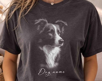 Custom Border Collie Unisex Comfort Colors Shirt: Personalized Dog Lover Holiday Tee
