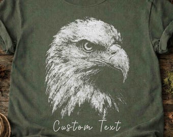 Camiseta minimalista con estampado de águila: Camiseta unisex de vida silvestre con colores cómodos
