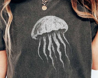 Jellyfish Graphic T-Shirt: Comfort Colors Unisex Tee, Ocean Lover Gift