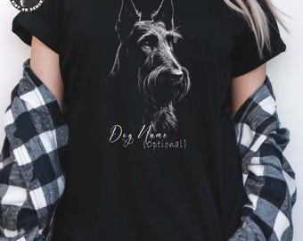 Custom Scottish Terrier Comfort Colors Shirt: Personalized Dog Silhouette Tee