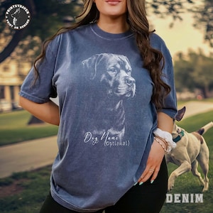 Rottweiler Custom Dog Name Comfort Colors Shirt, Unisex Silhouette Dog Lover Tee, Unique Gift for Pet Parents, Dog Tee, Dog T Shirt