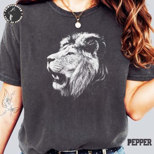 Lion Unisex Comfort Colors Shirt, Wild Animal Graphic Tee, Big Cat Lover Gift, Untamed Spirit Tee