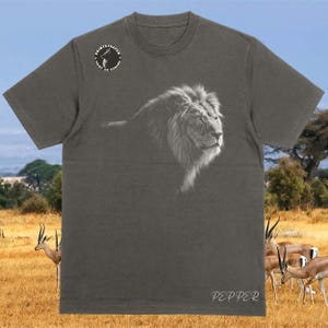 Lion T-Shirt, Comfort Colors tee, Wildlife Photo Print, Safari Animal Gift, Animal Lover