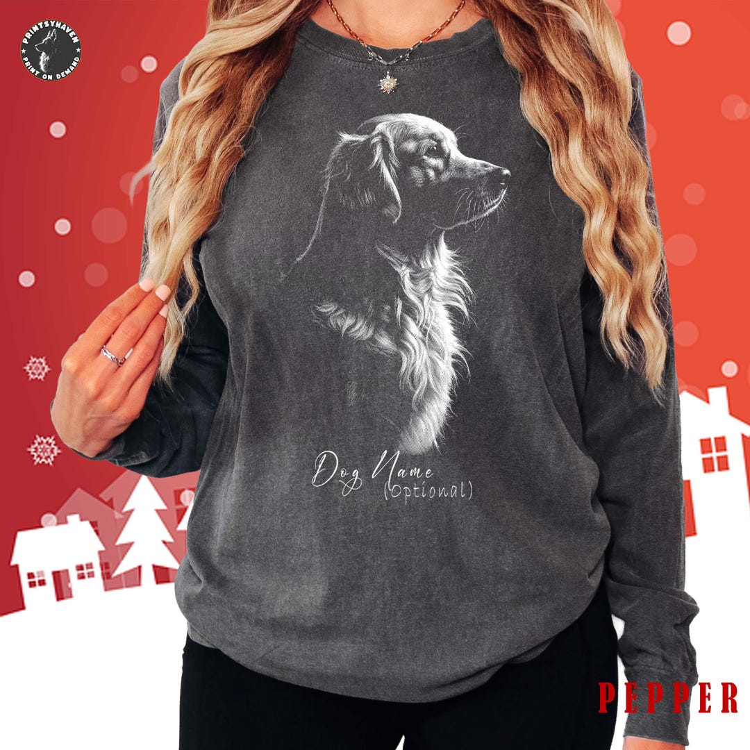 Personalized Golden Retriever Comfort Colors Long Sleeve T-shirt - Etsy