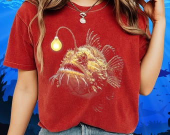Anglerfish T-Shirt: Deep Sea Halloween Comfort Colors Tee