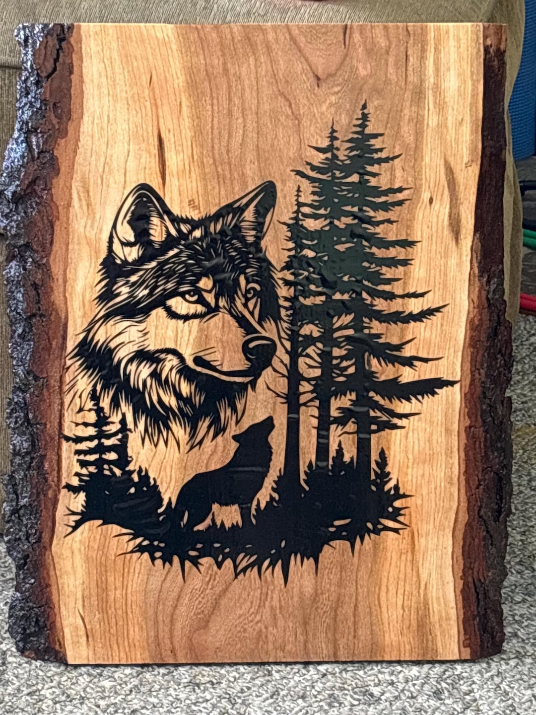 Rustic Wolf Rustic Wolf Wood Wall Hanging Live Edge - Etsy