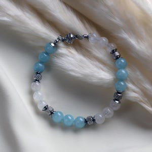 Bracelet &quot;Pure Expression&quot; with Moonstone and Aquamarine