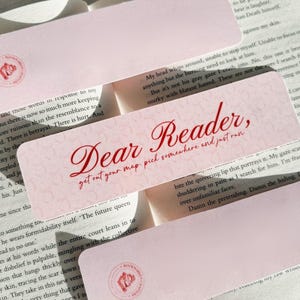 Dear Reader (BC’s Version) | Double-Sided Pink & Red Matte Bookmark | Swiftie Reader Gift | Soft Girl Aesthetic | Bookish Gift