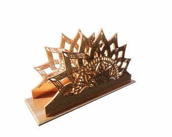 Laser Cut Napkin Holder SVG | Mandala Tissue Box File | Wooden Napkin Stand DXF EPS