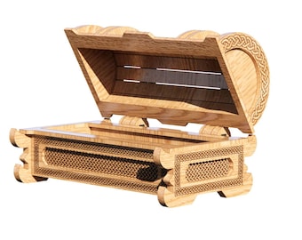 Pirate Treasure Chest – Laser Cut File | Viking Jewelry Box with Celtic Knots