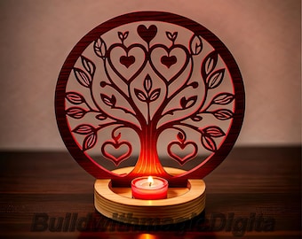 Tree of Life Candle Holder Laser Cut File – Laser Cut digital file | svg, dxf, eps, pdf/ home decor, spiritual gifts, or romantic ambiance