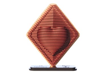 Romantic 3D heart trophy – Laser file | svg, dxf, eps, pdf/ Valentines's Day / Mother's Day