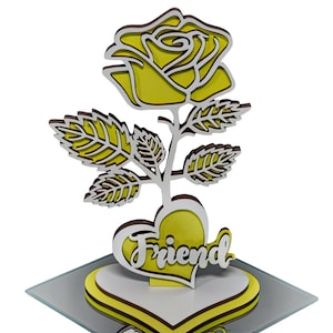 Laser Cut Wooden Rose – Best Friend Gift – Digital File SVG DXF EPS