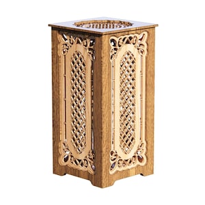 Table Lamp Laser Cut File SVG | Decorative Wooden Lamp DXF Pattern | CNC Vector File