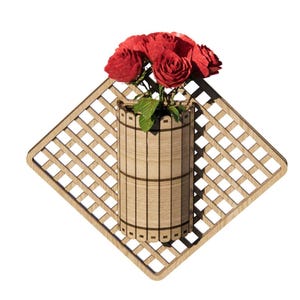 Retro Fass hängender Pflanzer SVG | Wand Blumentopf Laser Cut Dateien | Sperrholz Pot Box DXF EPS | 3 mm Laserschnitt-Design