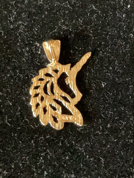 Vintage Rare 14k Yellow Gold Unicorn - image 4