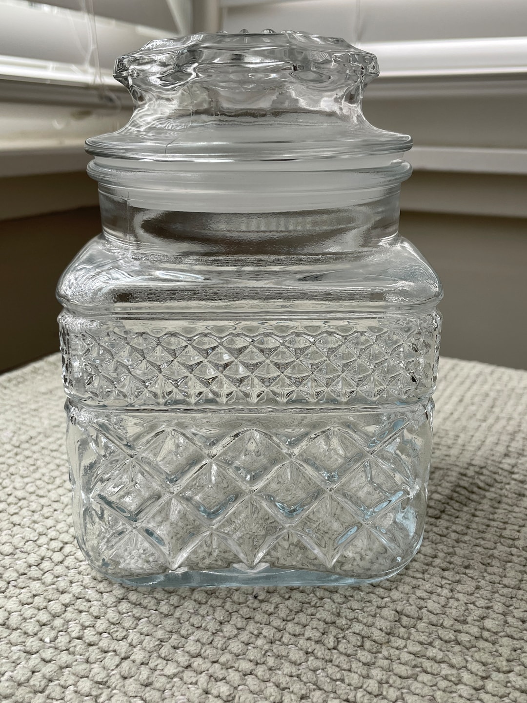 Anchor Hocking Glass Jar/canister With Lid Etsy