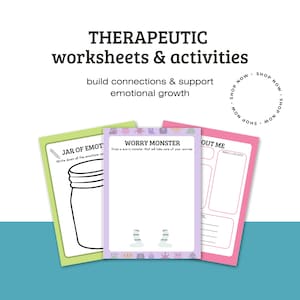 Therapeutic Worksheets for Kids | Emotional Regulation & Mindfulness Activities PDF