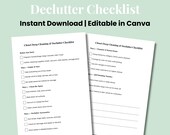 Closet Deep Clean,Declutter Checklist,Printable,Declutter Planner Paper,Simply Life,Home Organization Tips,Declutter Kit,Editable,Printable