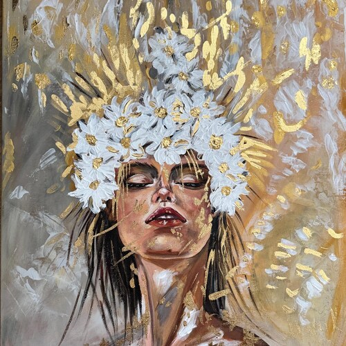 鮮やかなフラミンゴの絵画 – キャンバスにアクリル – 20 x 30 cm