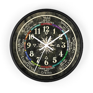 Witches Wall Clock pagan calendar clock occult