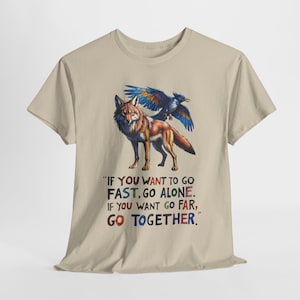 T-shirt coyote Thunderbird Native Spirit Citation de sagesse T-shirt en coton unisexe