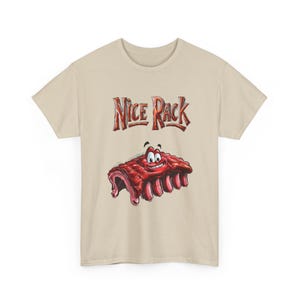 Camiseta gráfica divertida - Camiseta unisex "Nice Rack", ropa humorística, regalo para amantes de las barbacoas, ropa informal, regalo único para cumpleaños