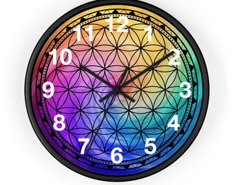 Mandala Wall Clock Sacred Geometry Flower of Life Spiritual Decor