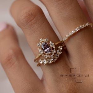 Vintage Garnet Ring, Solid Gold Ring, Rhodolite Garnet Ring, Stacking Ring, Dainty Minimalist Ring, January Birthstone Ring, Gift for Her