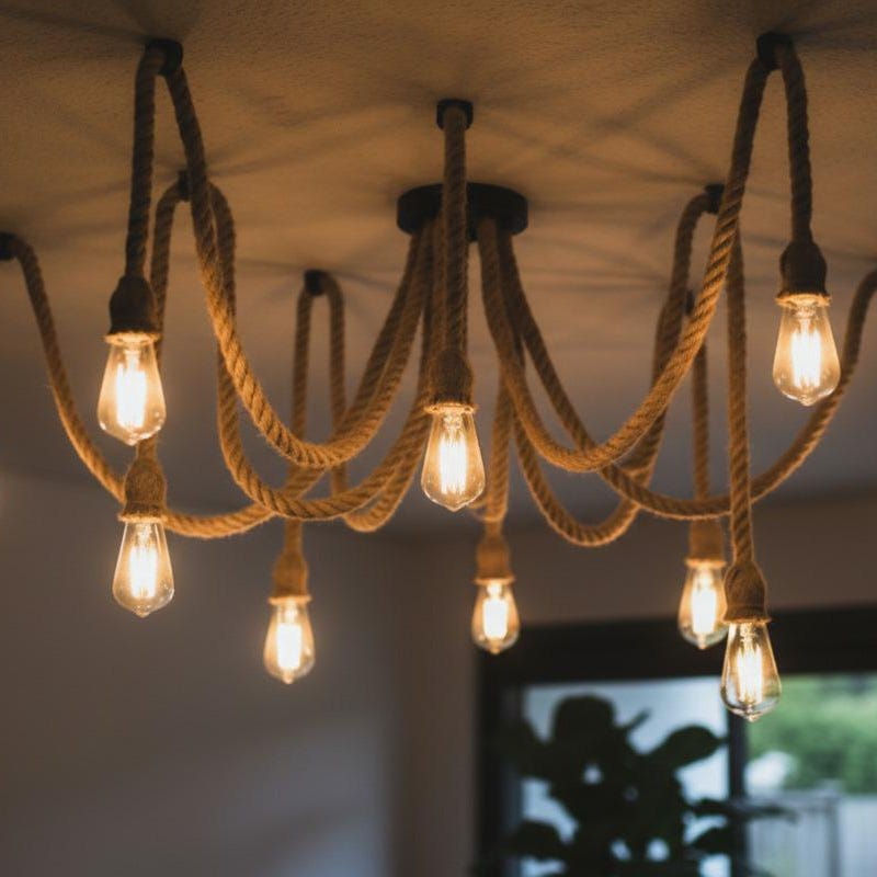 Chandeliers Rope Rectangular Rope Chandelier - Etsy