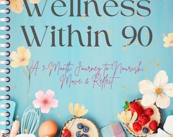 90-Day Wellness Planner | Daily Health, Food & Mood Tracker | Printable PDF Journal | Self Care Planner | Goodnotes Friendly