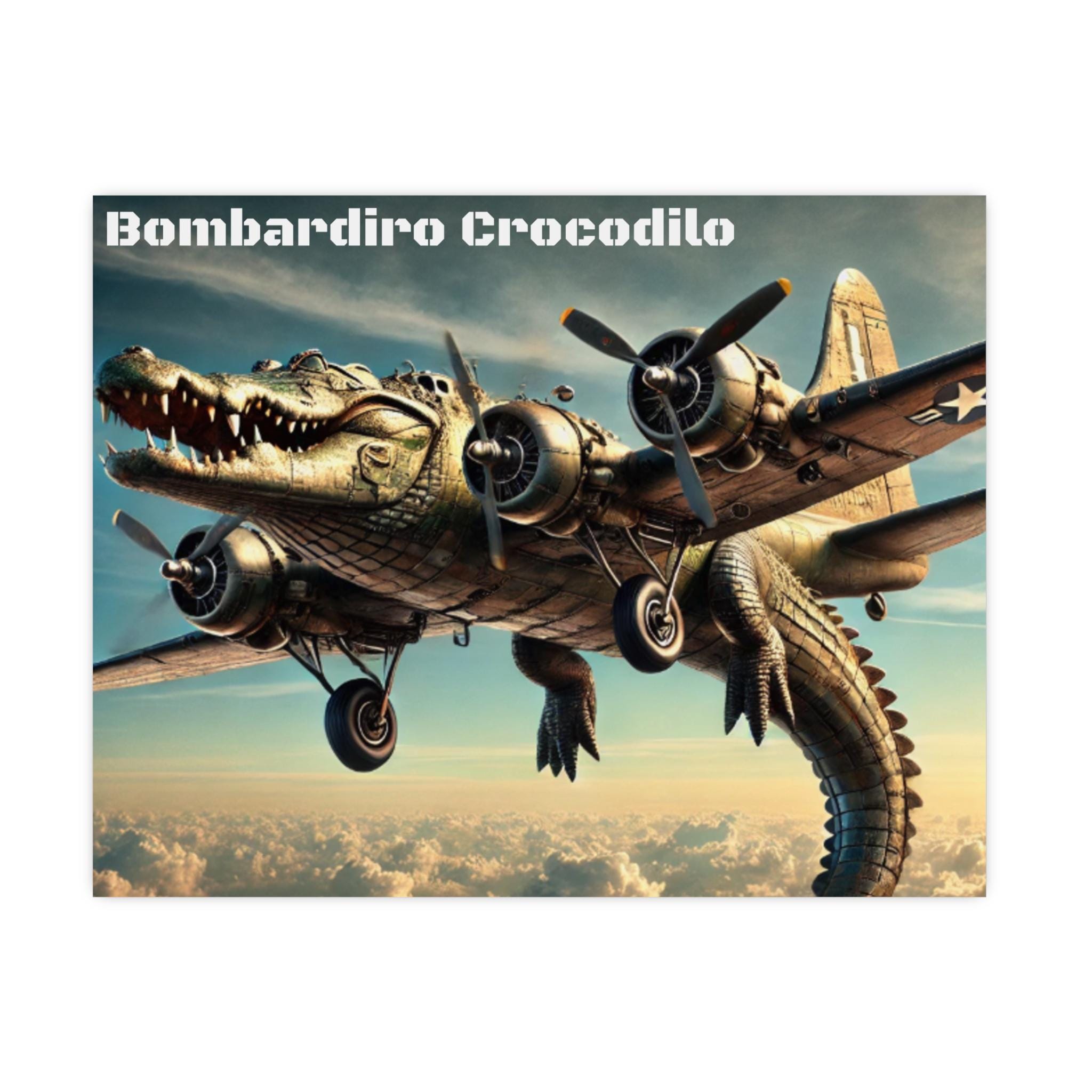 Poster Print, Bombardiro Crocodilo Vertical and Horizontal Matte ...