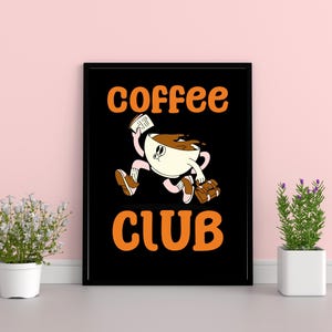 コーヒーの壁プリント バーカートのポスター デコレーション ワードアート コーヒーステーションアート 印刷可能な壁飾り かわいいワード文字型デコレーション ギャラリー壁アート