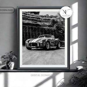 Designer car print black and white vintage car poster luxury fashion store wall art hypebeast decor vintage photo digital download printable