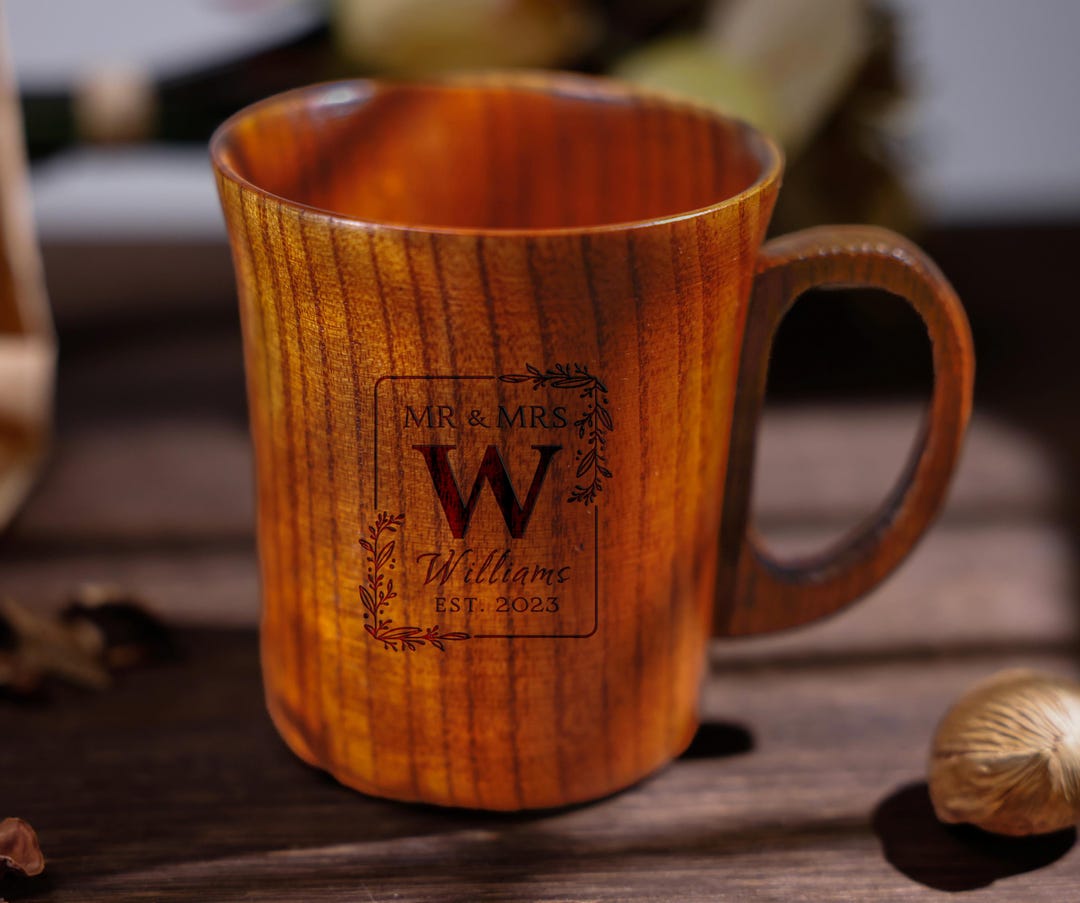 Personalized Wooden Mugs – Custom-carved Coffee Mugs/rustic Tea Mugs ...