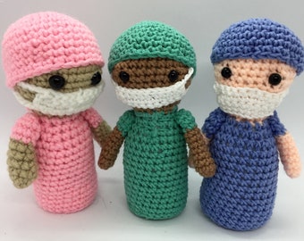 Little Nurse/Doctor PATTERN ONLY Crochet Amigurumi doll