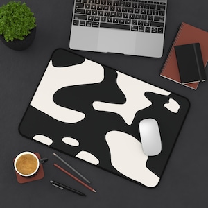 Custom Color Desk Mat, Personalized Organic Blob Mousepad, Liquid Shape Gaming Pad, Aesthetic Two Tone Office Decor, Custom Hex Code Mat