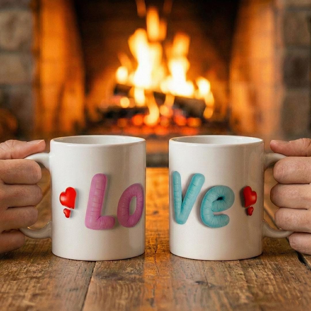 Matching Couple Mugs Set for Valentine's Day - Cute His and Hers Coffee ...