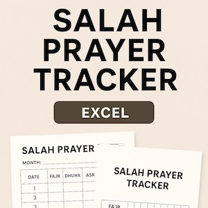 Salah Prayer Tracker: Excel Spreadsheet, Daily Motivation