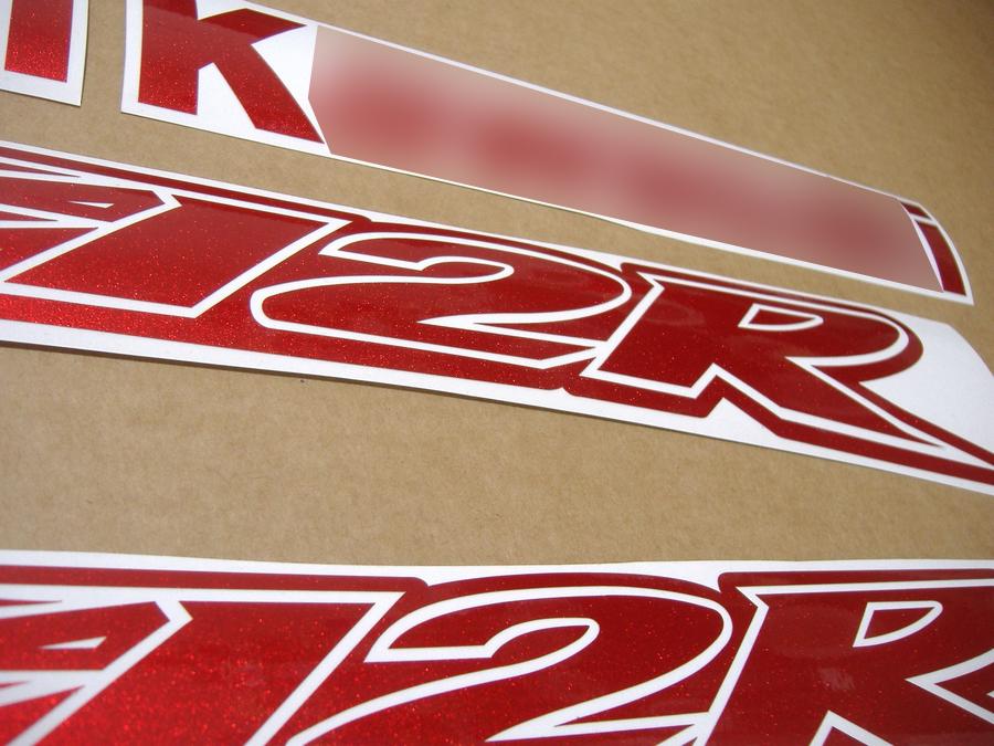 ZX12R Ninja Custom Chrome Mirror Red Orange Decals Stickers Set
