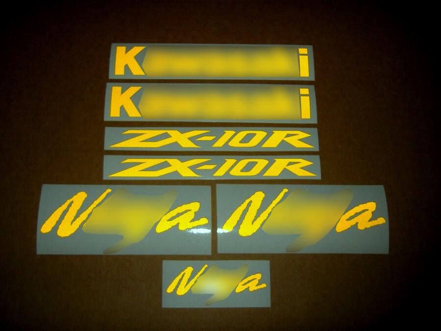 yellow プロフご覧ください。です ZX10R or ZX6R Ninja Custom Color Light Reflective Yellow Decals