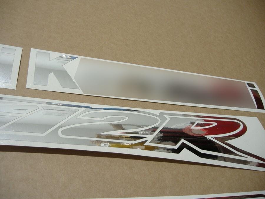 ZX12R Ninja Custom Chrome Mirror Red Orange Decals Stickers Set