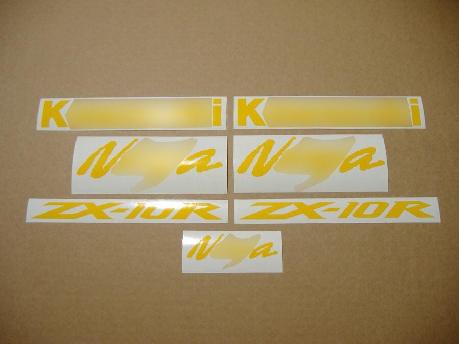 Stickers for ZX6R or ZX10R Ninja Custom Yellow Decals Kit Set
