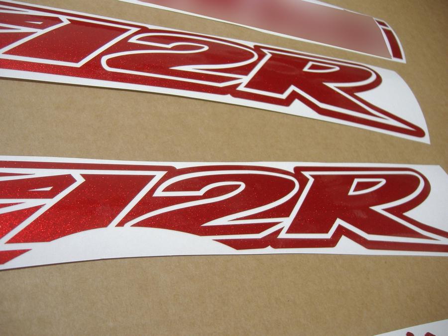 ZX12R Ninja Custom Chrome Mirror Red Orange Decals Stickers Set