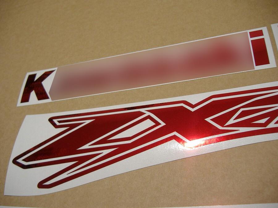 ZX12R Ninja Custom Chrome Mirror Red Orange Decals Stickers Set