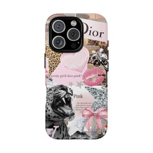 Pink Y2K Phone Case - Cute Retro Aesthetic iPhone Cover | Designer brand logos Design | 2000s Baddie Vibe Case