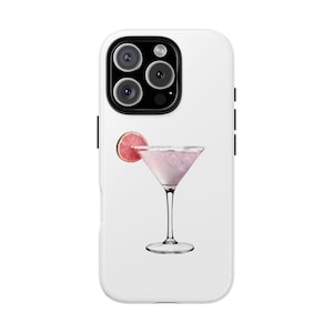 Pink Grapefruit Martini Phone Case - Y2K Cocktail Aesthetic iPhone Cover - Flirty Retro Drink Vibes - 2000s Summer Party Accessory