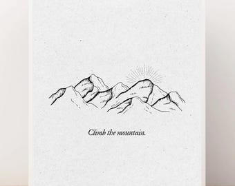 Aesthetic Digital Print | ACOTAR / ACOSF ‘Climb The Mountain’ A Court Of Silver Flames Quote & Mountain Landscape - Print